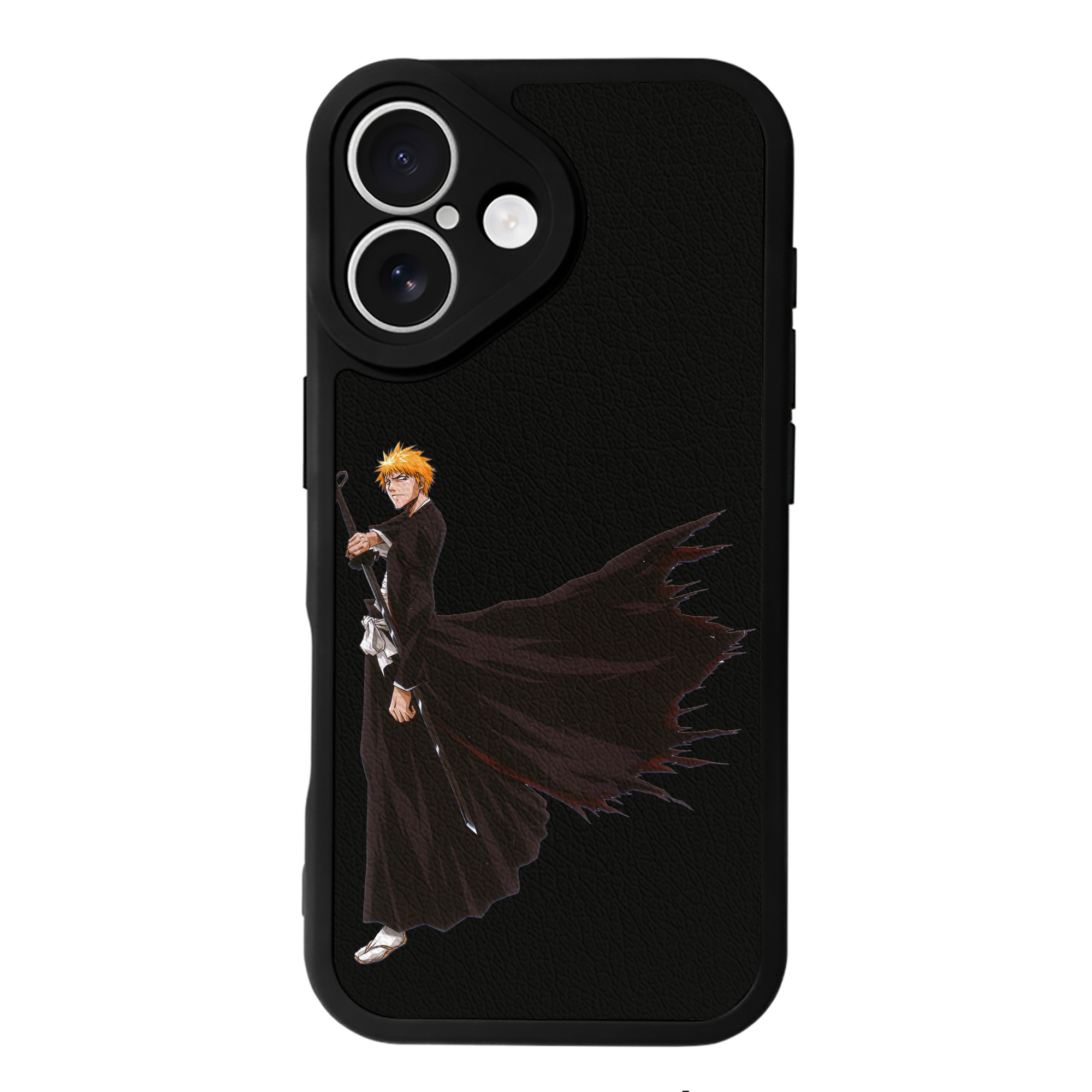 ブリーチ 黒崎一護（くろさき いちご）BLEACH Kurosaki Ichigo 【iPhone 16シリーズ対応】シリコンスマホケース（レザー調） 材質：シリコン
